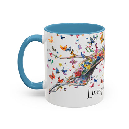 Greyhound #5 Living my best life, Accent Mugs, 11oz