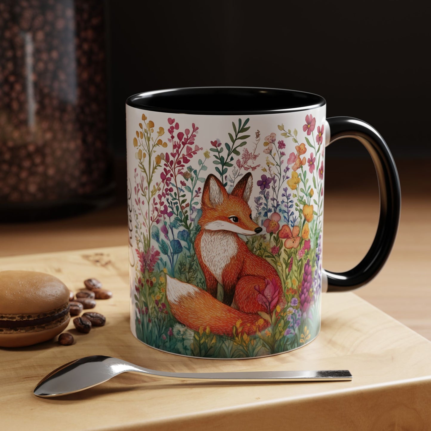 Fox #3 Personalized Accent Mugs, 11oz