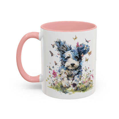 Blue Merle Cockapoo/Doodle Personalized Accent Mugs, 11oz