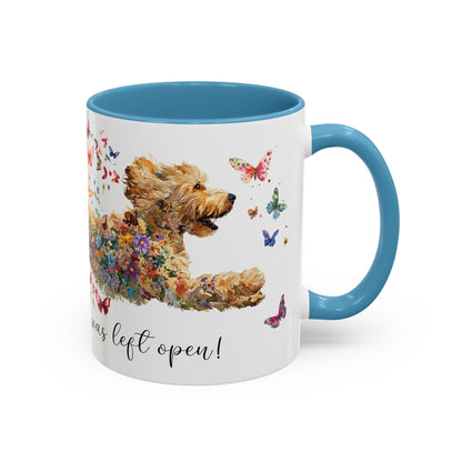 Golden Doodle/Groodle #3 "Live like the gate was left open" Accent Mugs, 11oz