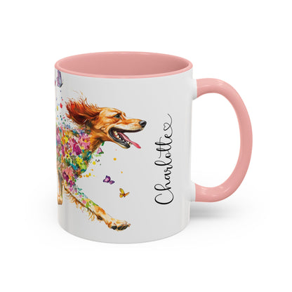 English Setter #1 Personalized Accent Mugs, 11oz