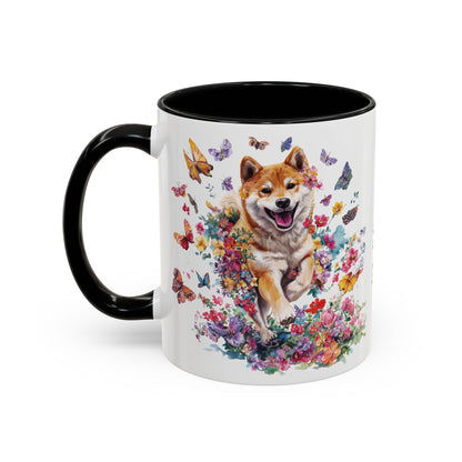 Shiba Inu #4 Personalized Accent Mugs, 11oz