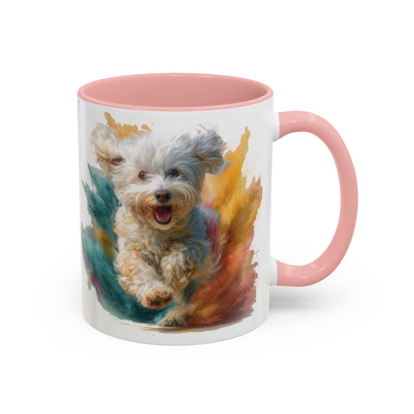 Maltese #2 Paint Colourful Personalised Accent Mugs, 11oz