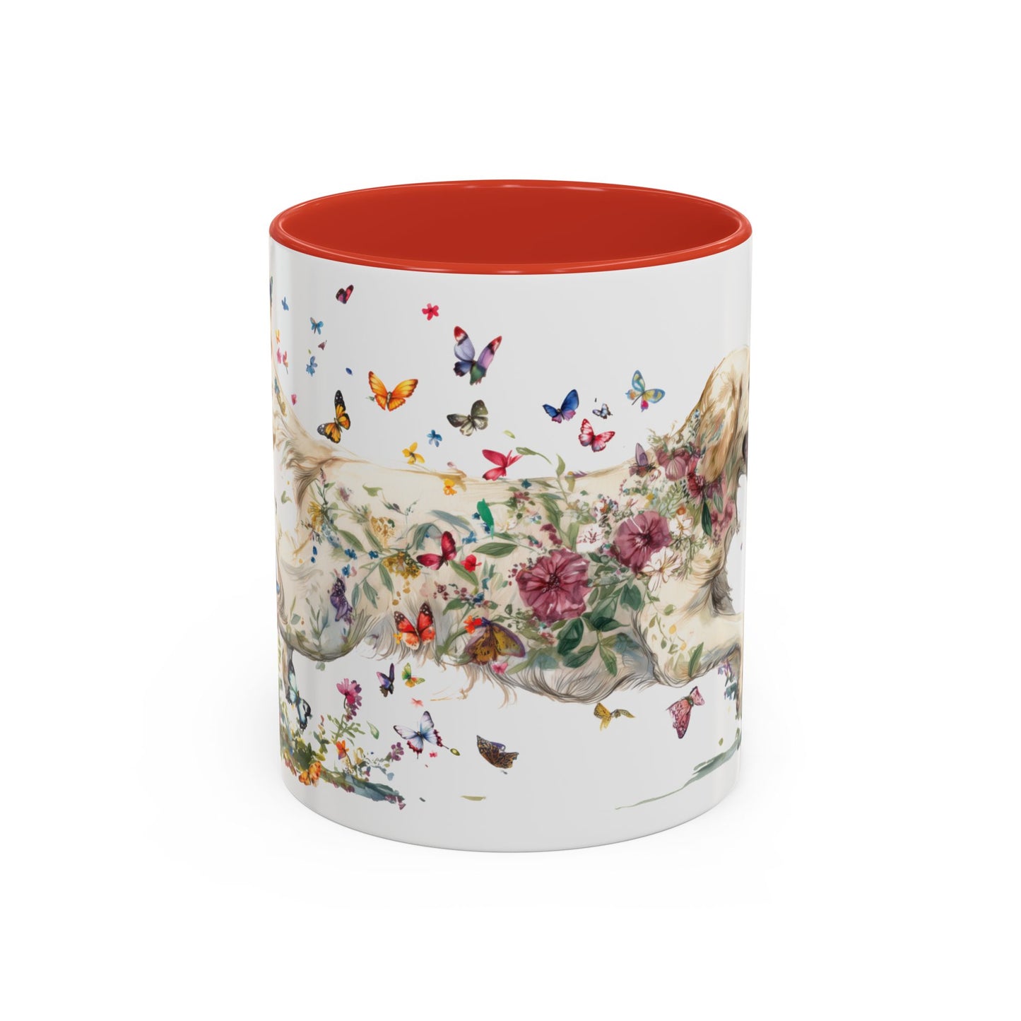 Cream Golden Retriever Personalized Accent Mugs, 11oz