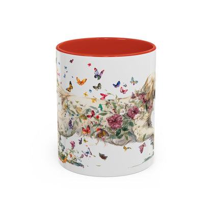 Cream Golden Retriever Personalized Accent Mugs, 11oz