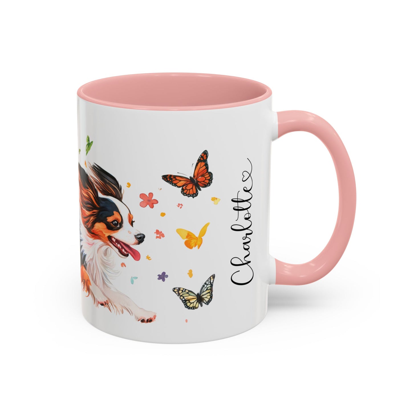 Papillon Personalized Accent Mugs, 11oz