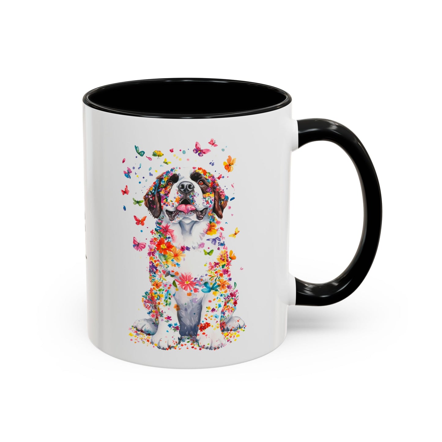 Saint Bernard Personalized Colorful Accent Mugs, 11oz