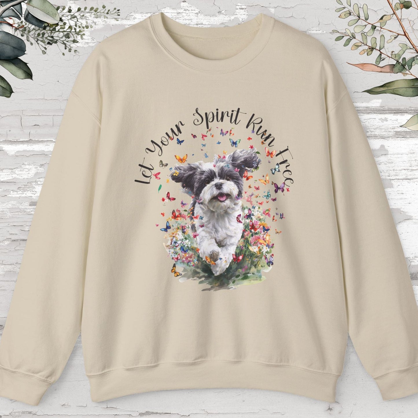 Shih Tzu #7 "Let your spirit run free" Personalised Sweatshirt