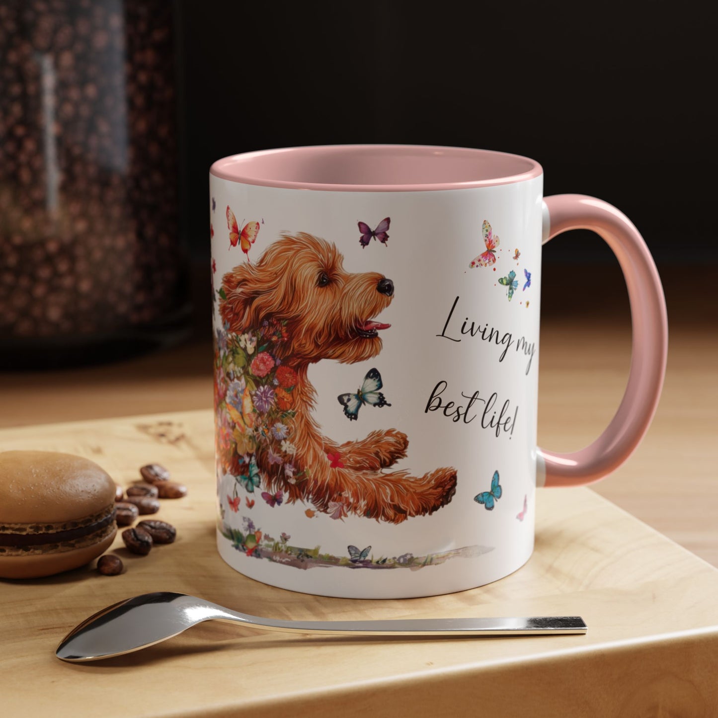 Cockapoo/Cavapoo/Cavoodle #2 Living my best life, Accent Mugs, 11oz