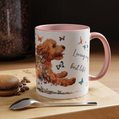 Cockapoo/Cavapoo/Cavoodle #2 Living my best life, Accent Mugs, 11oz