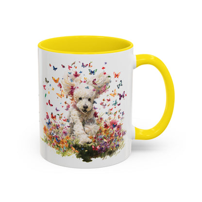 Poodle Butterfly Personalized Accent Mugs, 11oz