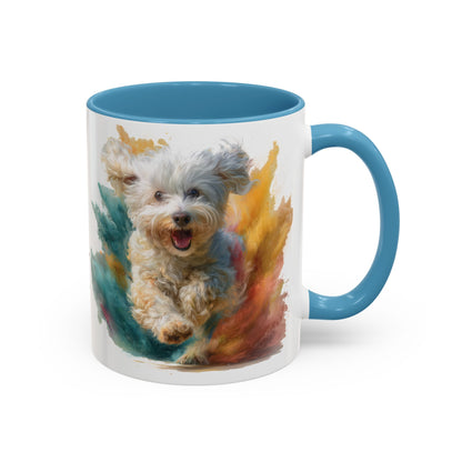 Maltese #2 Paint Colourful Personalised Accent Mugs, 11oz