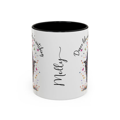 Schipperke "Dance like nobody's watching" personalized colourful Mugs, 11oz