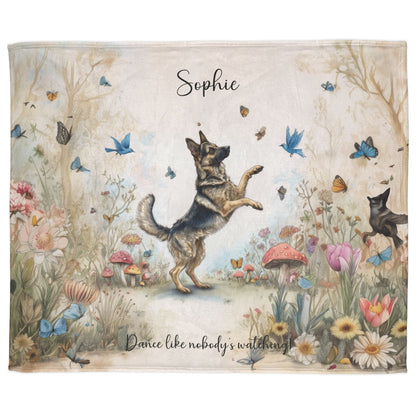 German Shepherd #2 Dancing Mystical Forest Personalised Blanket