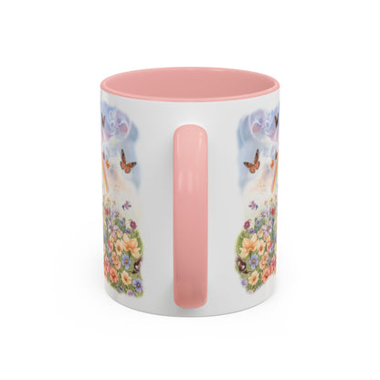Border Collie, Red Merle Rainbow Personalized Accent Mugs, 11oz
