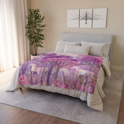 Unicorns Enchanted Forest, Personalised Meadow Blanket