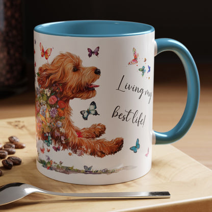 Cockapoo/Cavapoo/Cavoodle #2 Living my best life, Accent Mugs, 11oz