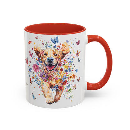 Golden Retriever #3 Personalized Accent Mugs, 11oz