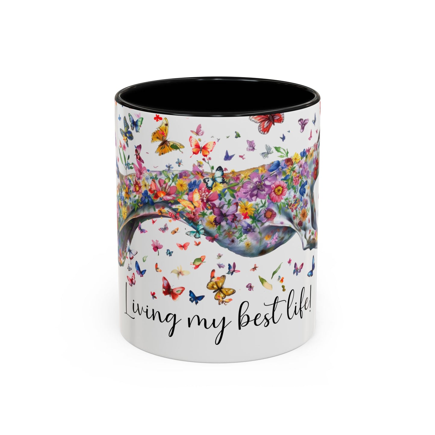 Greyhound #5 Living my best life, Accent Mugs, 11oz