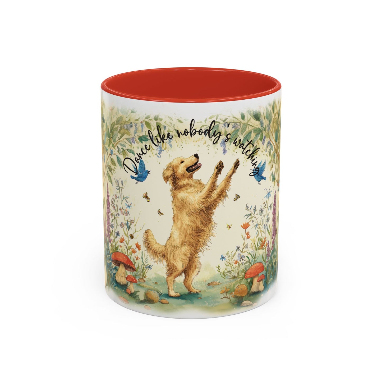 Golden Retriever "Dance like nobody's watching" Personalized  Mugs, 11oz