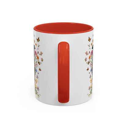 Australian Shepherd running Personalized Accent Mugs, 11oz