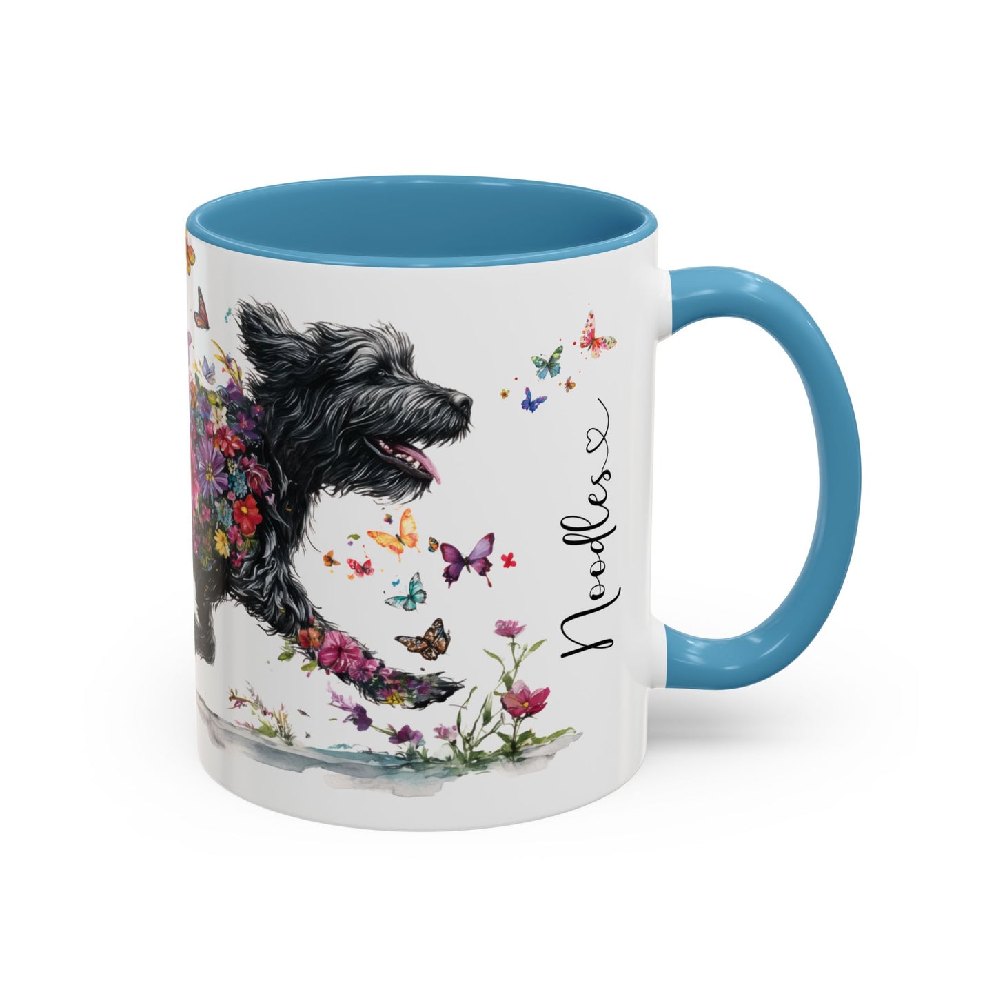 Labradoodle/Groodle #2 floral Personalized Accent Mugs, 11oz