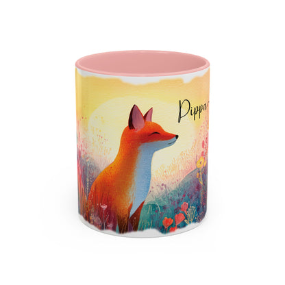Fox Sunrise #2 Personalized Accent Mugs, 11oz