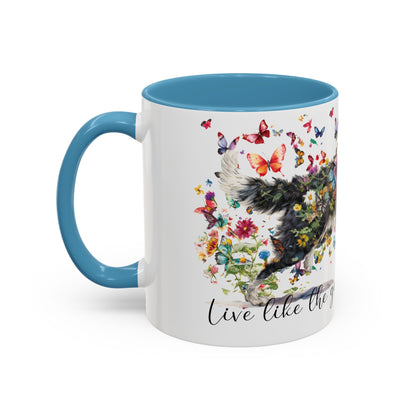 Border Collie #1 “Live like the gate was left open" Accent Mugs, 11oz