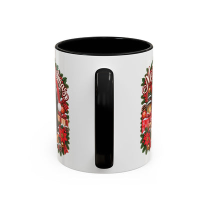 Cavapoo, Cavoodle, Cockapoo Merry Christmas, personalised accent colour 11oz mug