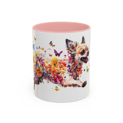 Chihuahua White Personalized Accent Mugs, 11oz