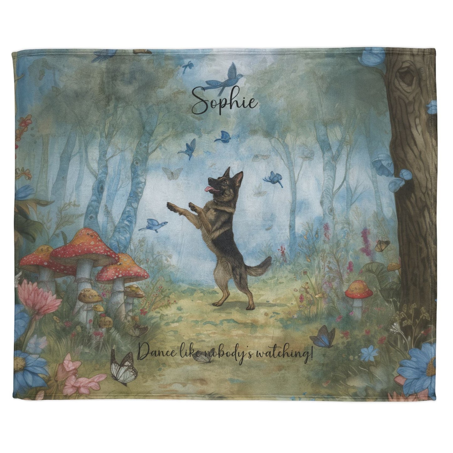German Shepherd #1 Dancing Mystical Forest Personalised Blanket