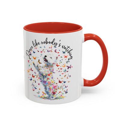 West Highland Terrier "Dance like nobody's watching" personalized colourful Mugs, 11oz