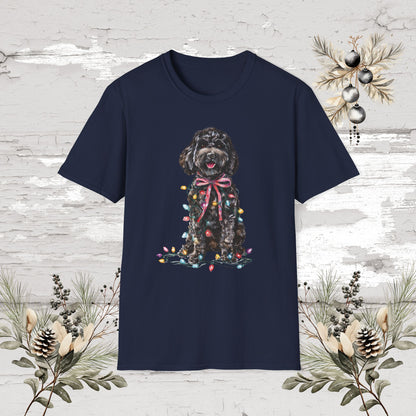 Cockapoo/Cavoodle Fairy Lights Christmas T shirt.