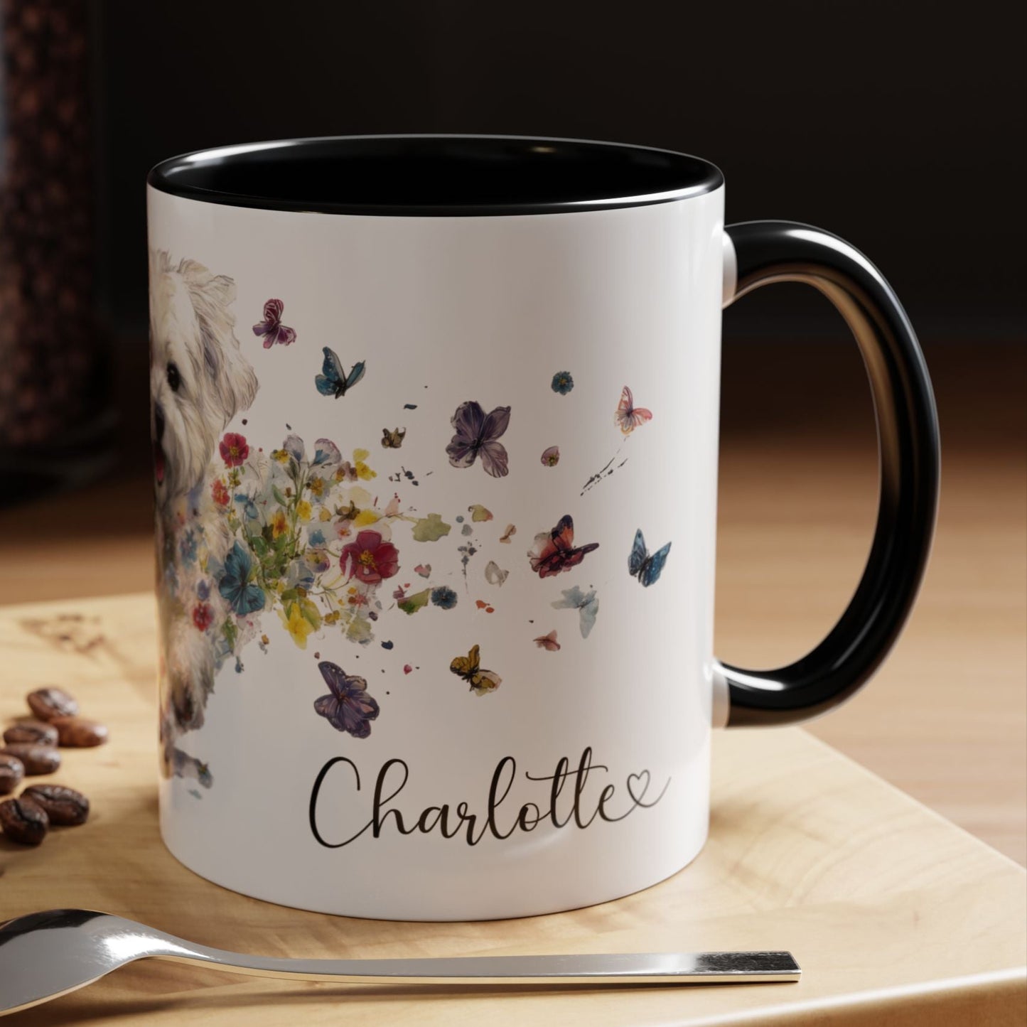 Maltipoo Personalized Accent Mugs, 11oz