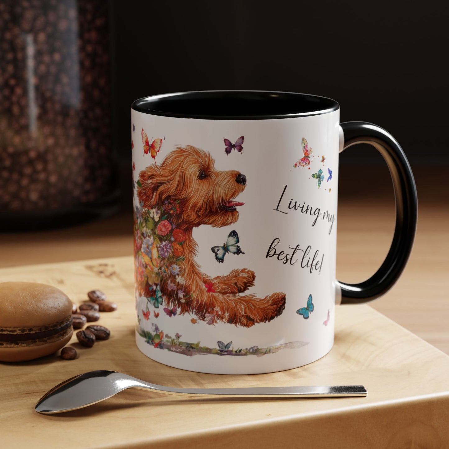Cockapoo/Cavapoo/Cavoodle #2 Living my best life, Accent Mugs, 11oz