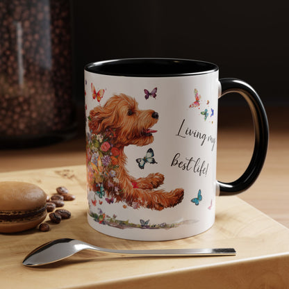 Cockapoo/Cavapoo/Cavoodle #2 Living my best life, Accent Mugs, 11oz