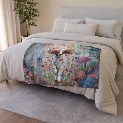 Irish Red & White Setter #1 Personalised Mystical Forest Blanket