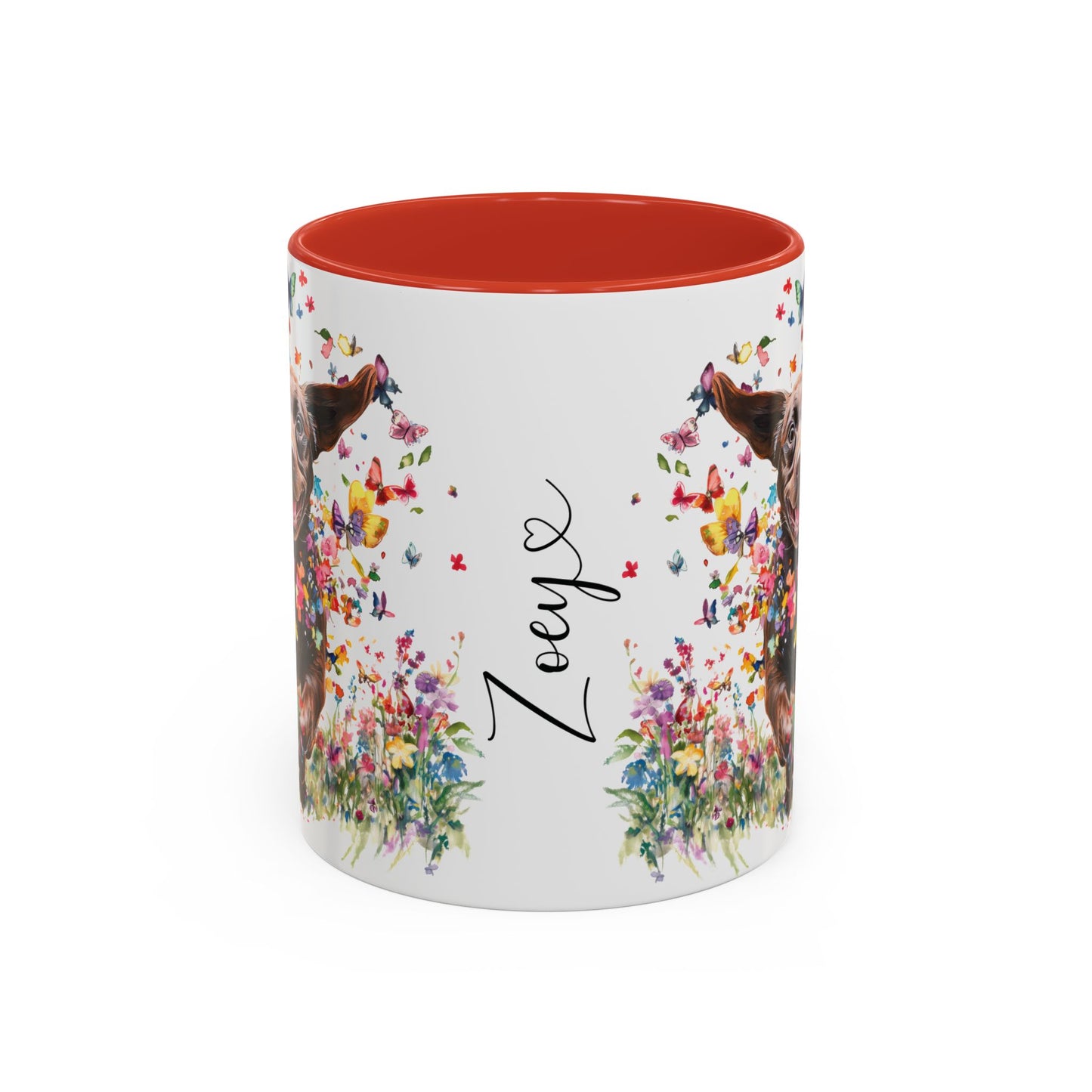 Chocolate Labrador #2 Personalized Accent Mugs, 11oz