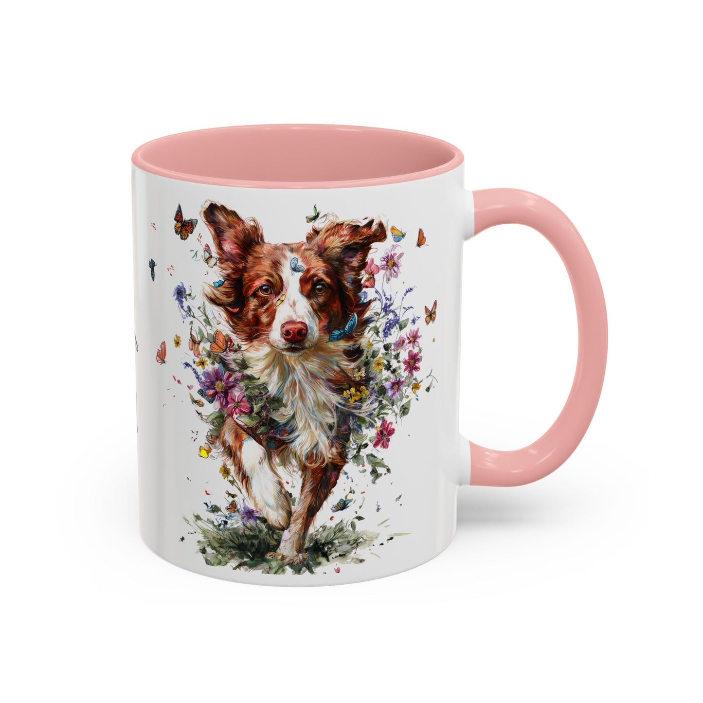 Border Collie #5 Personalized Accent Mugs, 11oz