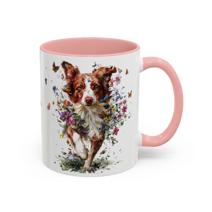 Border Collie #5 Personalized Accent Mugs, 11oz