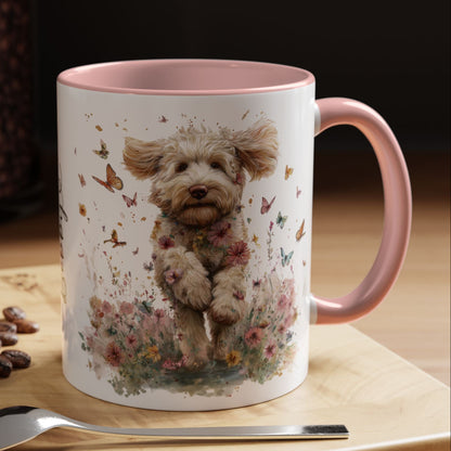 Labradoodle #6 Personalized Accent Mugs, 11oz