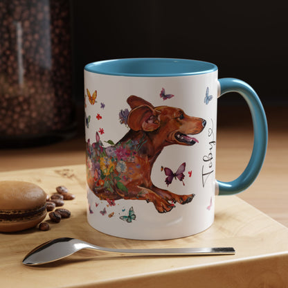 Dachshund #5 Personalized Accent Mugs, 11oz