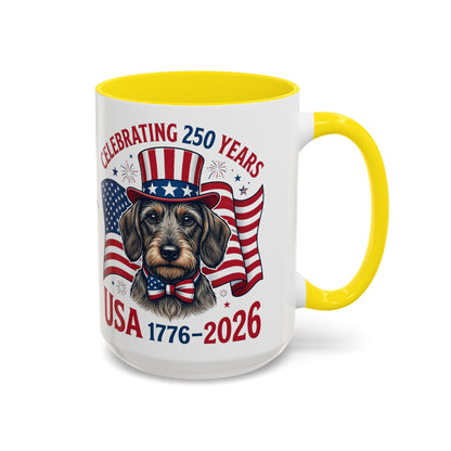 Dachshund #2 - 250th Celebration Personalised  Accent Mugs, 11oz & 15oz
