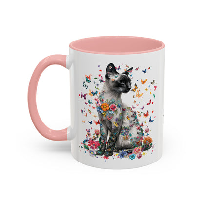 Siamese Cat Personalized Accent Mugs, 11oz