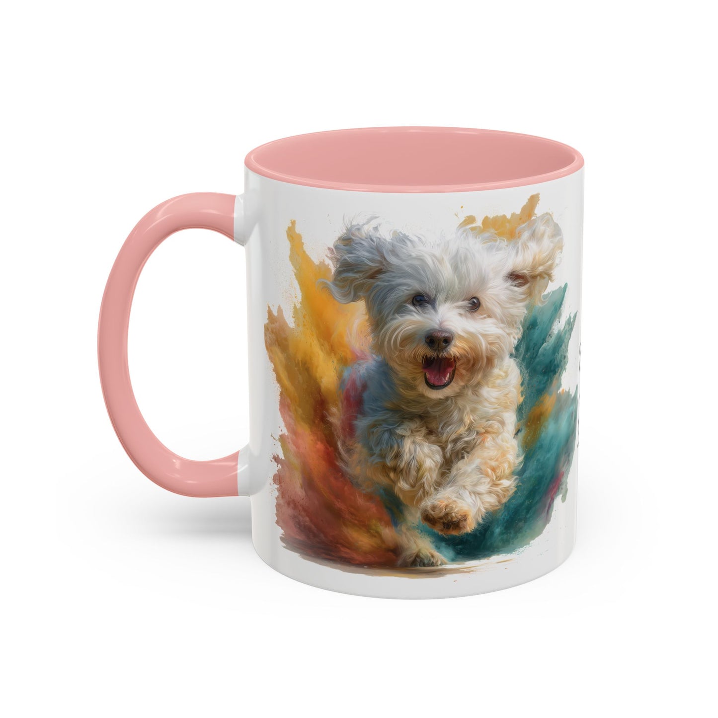 Maltese #2 Paint Colourful Personalised Accent Mugs, 11oz