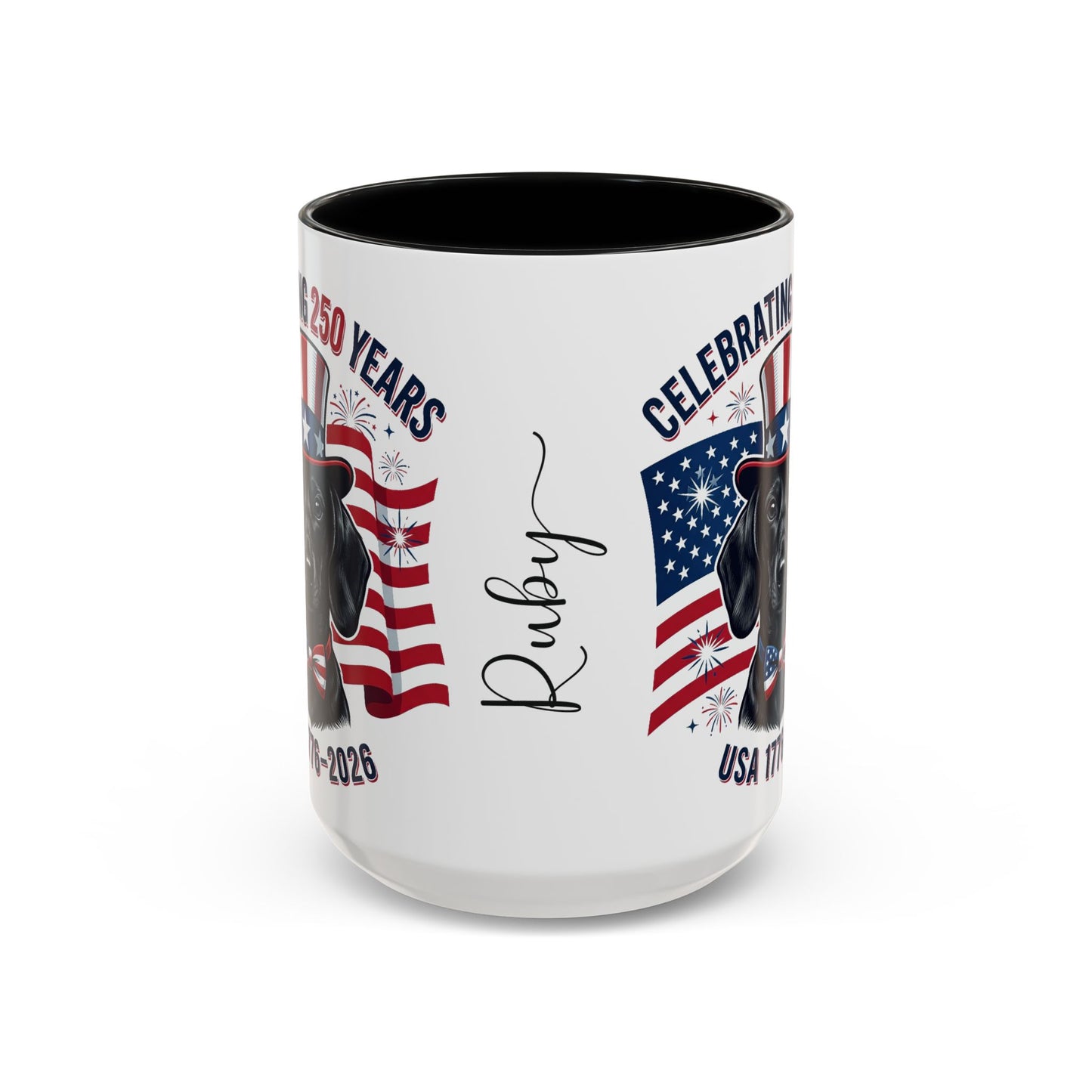 Dachshund #1 - 250th Celebration Personalised  Accent Mugs, 11oz & 15oz