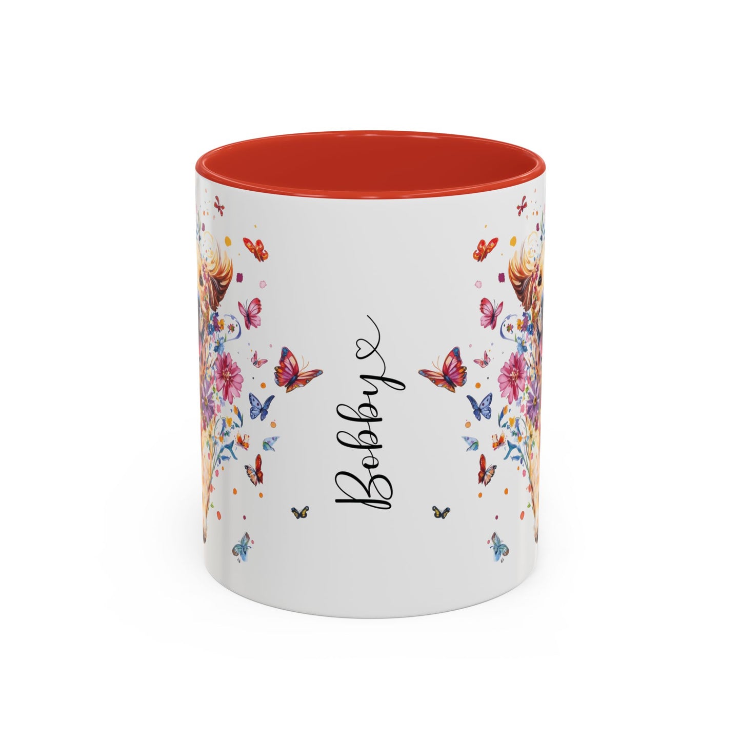 Golden Retriever #3 Personalized Accent Mugs, 11oz
