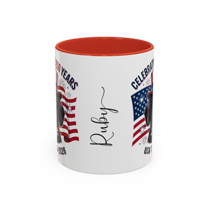 Dachshund #1 - 250th Celebration Personalised  Accent Mugs, 11oz & 15oz
