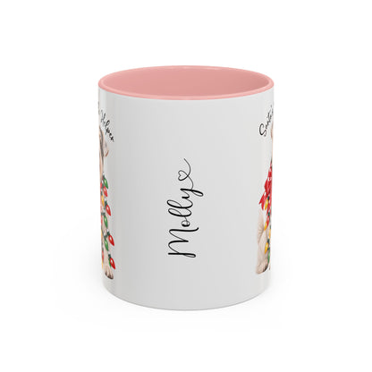 Sealyham Terrier, Santa's little helper, personalised accent colour 11oz mug