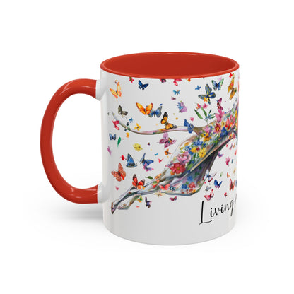 Greyhound #5 Living my best life, Accent Mugs, 11oz